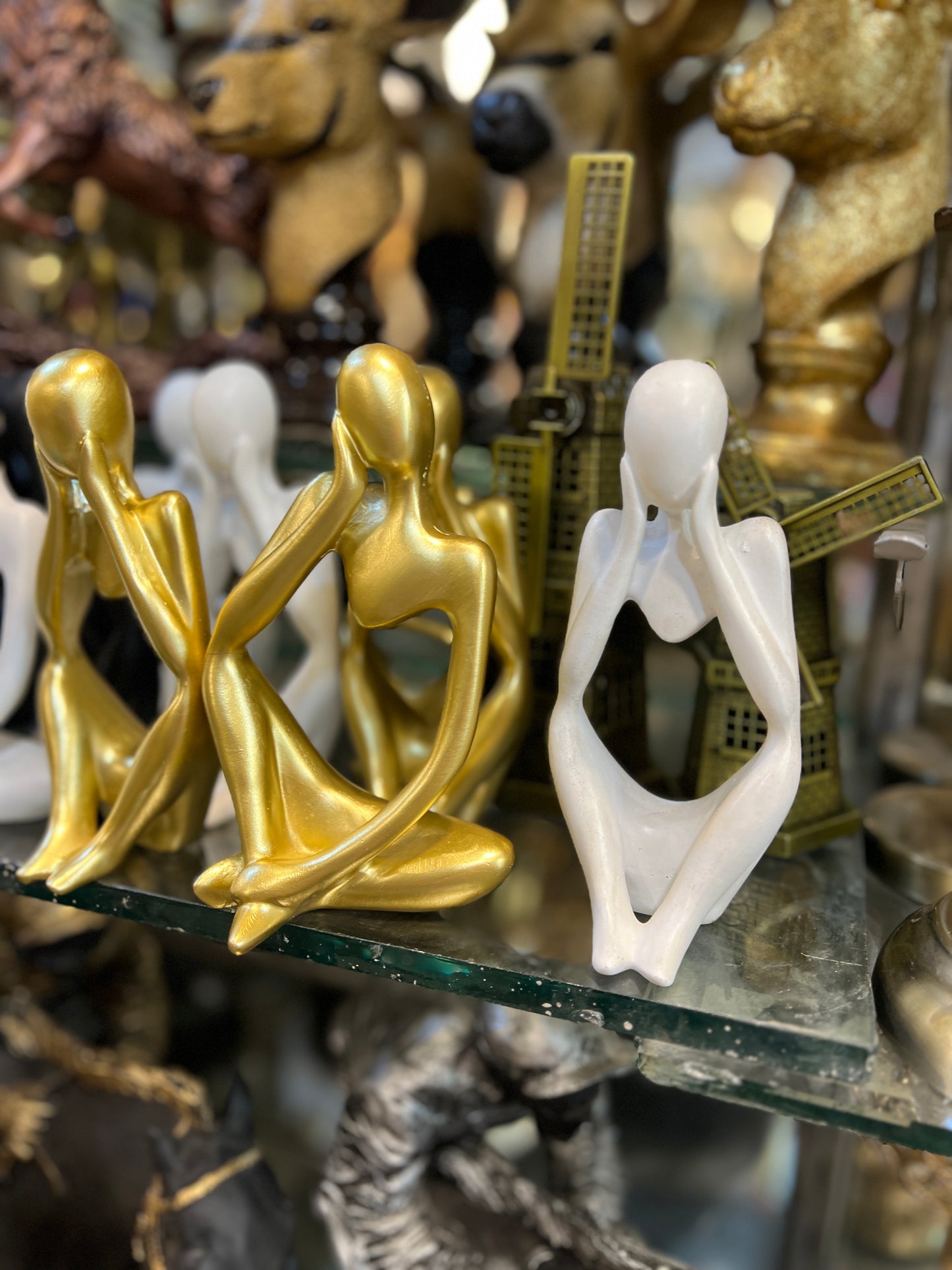 Abstract Human Figurine Sculptures | Modern Art Resin Decor for Home & Office