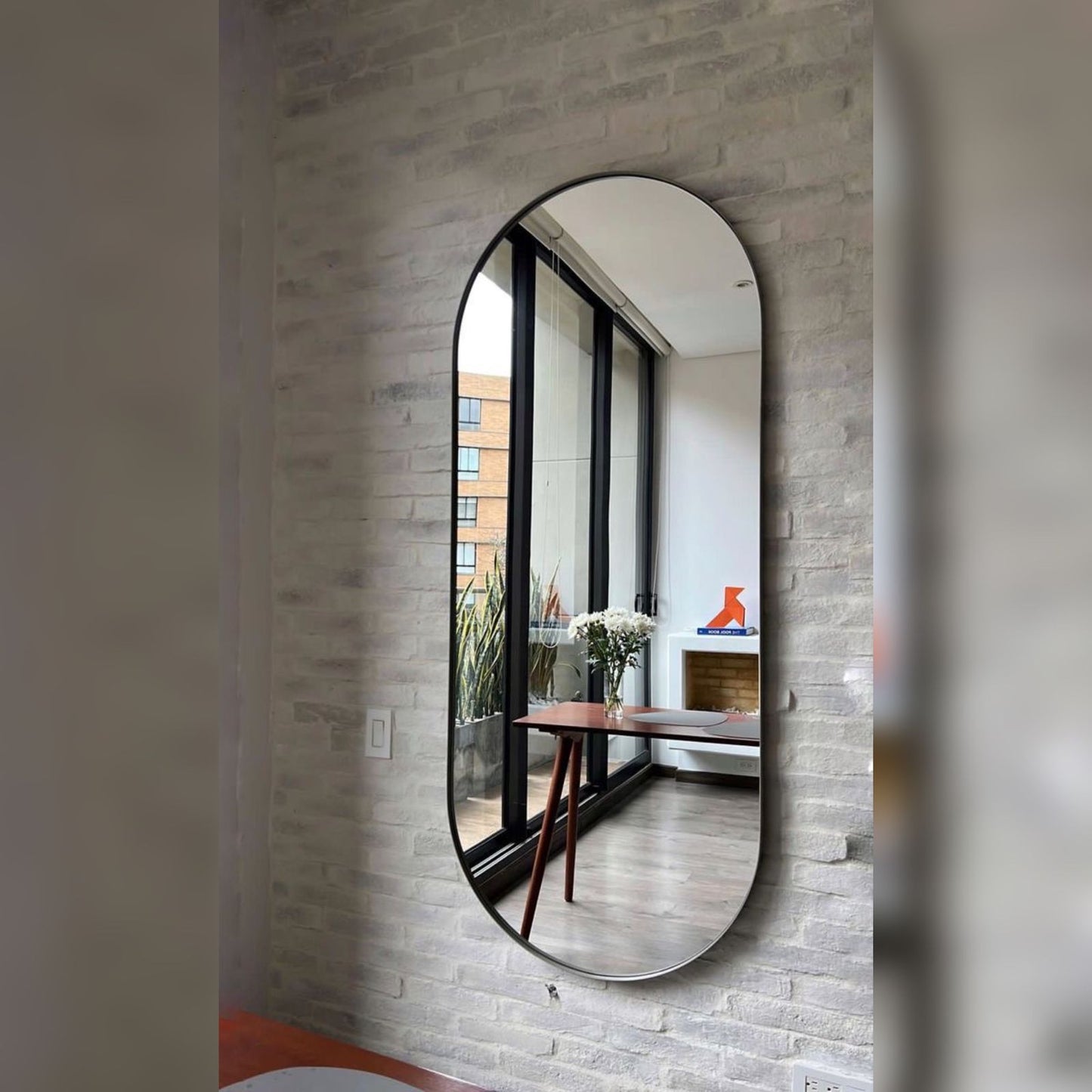 Capsule Shaped Wall Mirror – Modern Decorative Mirror for Bedroom, Living Room & Hallway