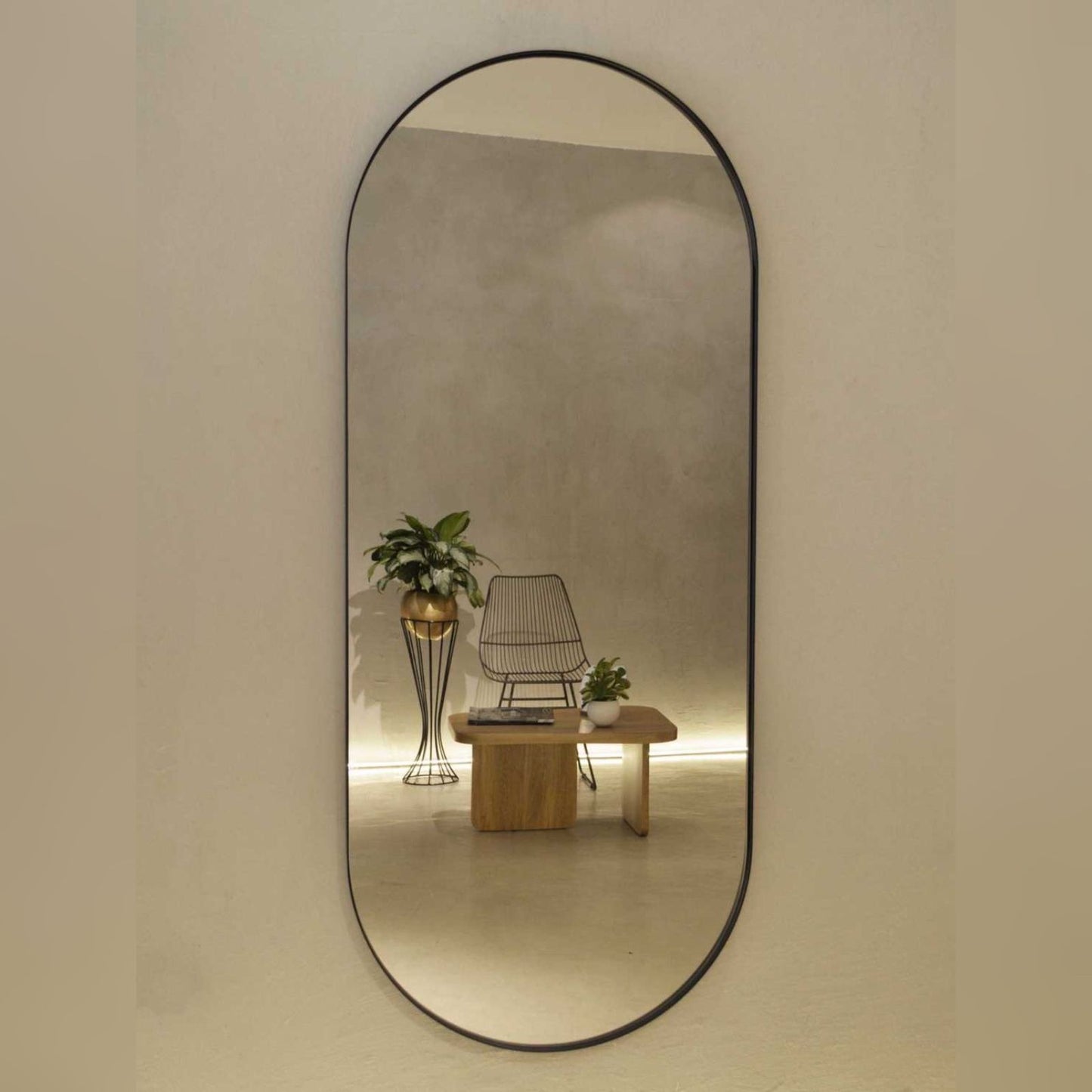 Capsule Shaped Wall Mirror – Modern Decorative Mirror for Bedroom, Living Room & Hallway