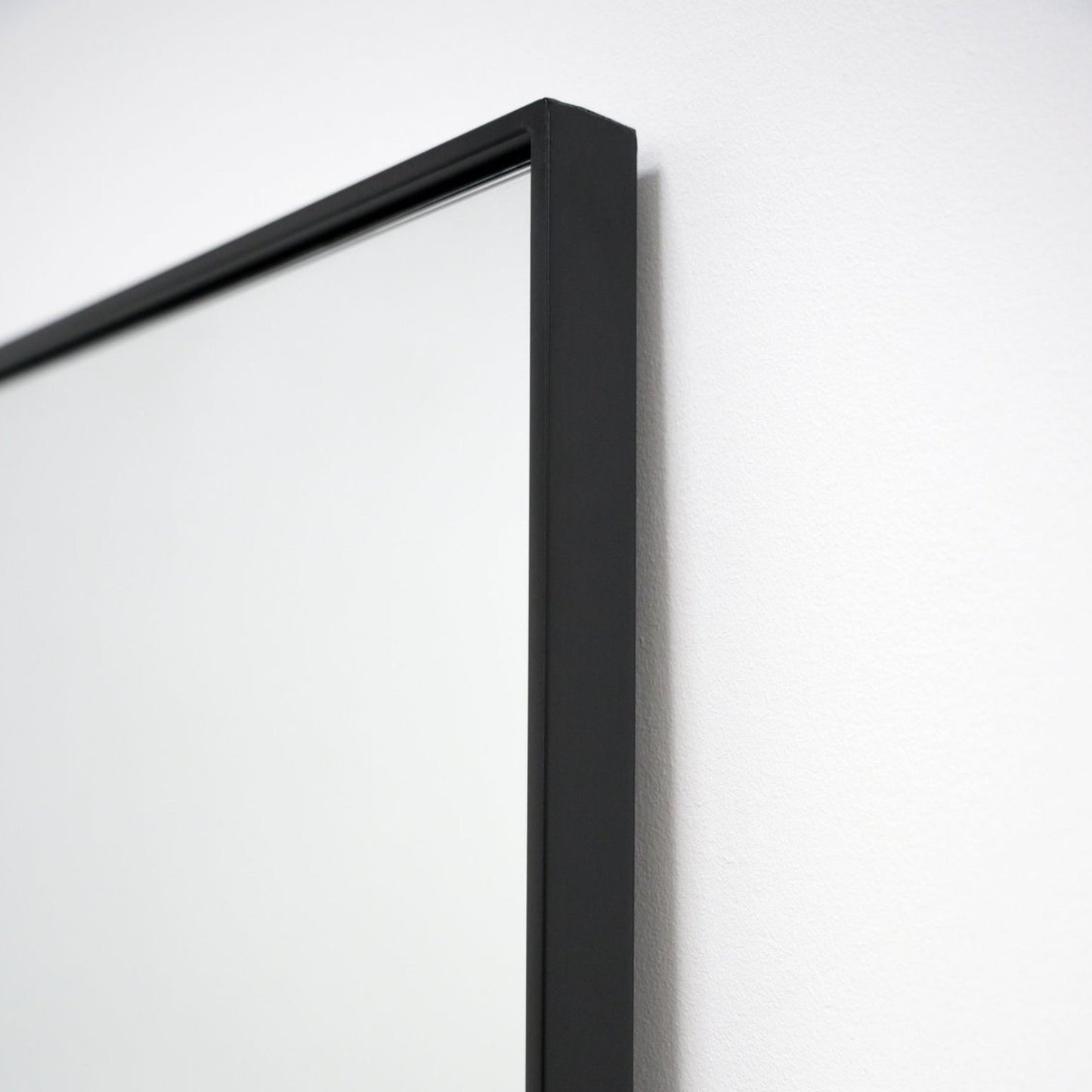 Rectangular Full Length Mirror with Iron Frame | Black & White | Wall Mount + Stand