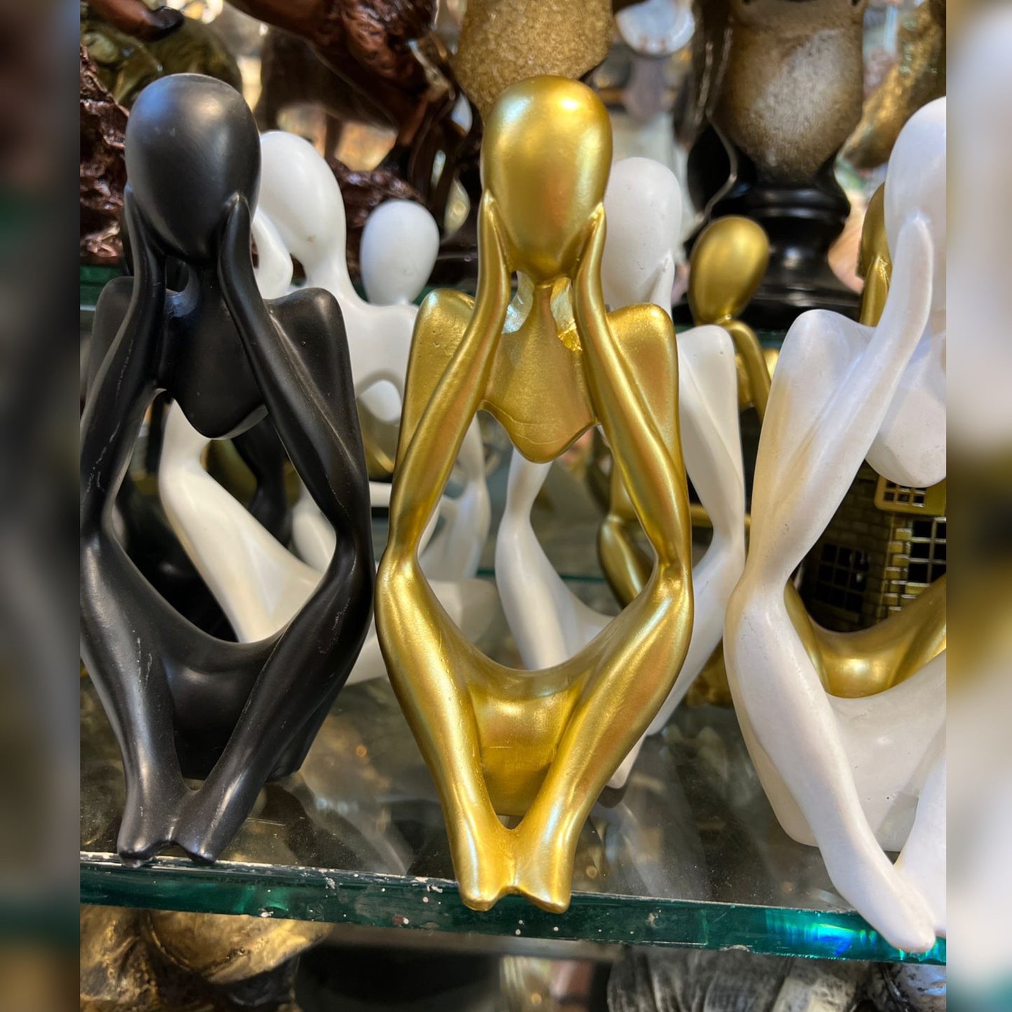 Abstract Human Figurine Sculptures | Modern Art Resin Decor for Home & Office