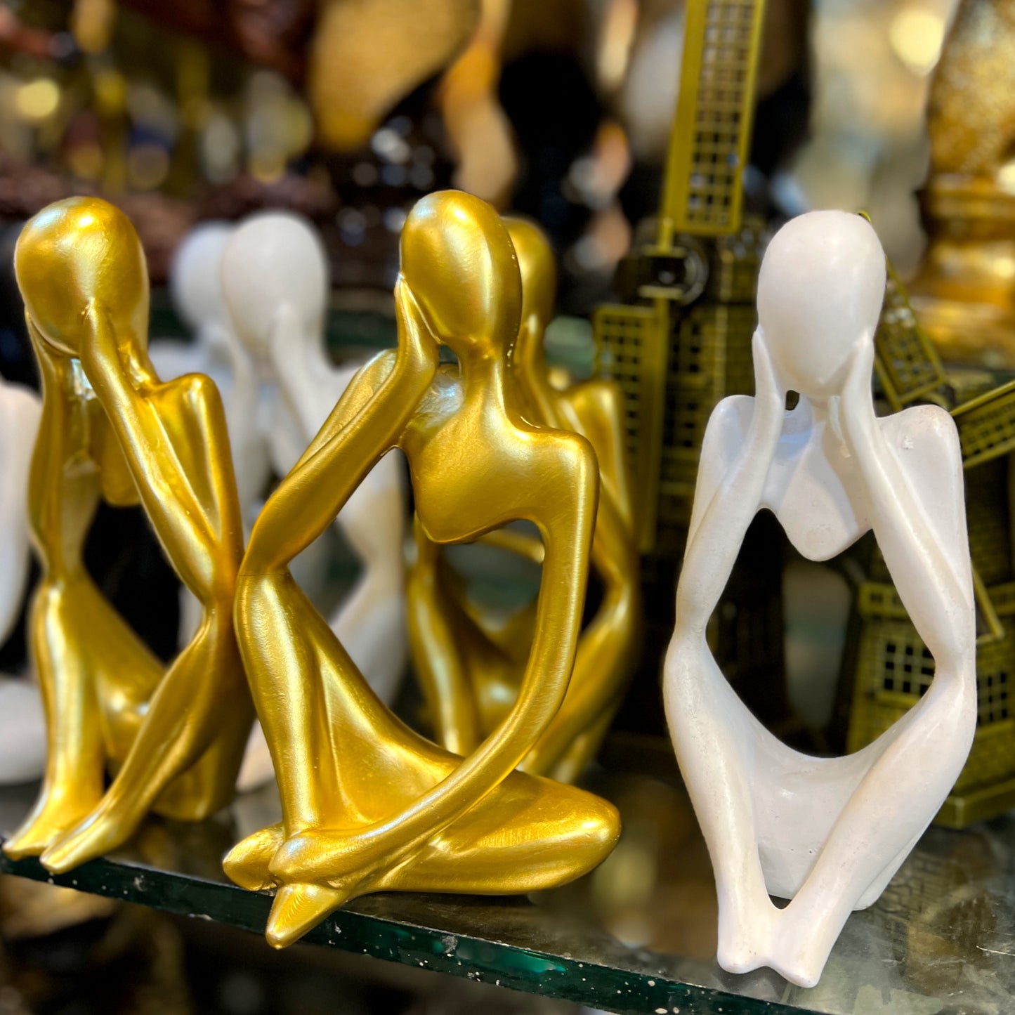 Abstract Human Figurine Sculptures | Modern Art Resin Decor for Home & Office