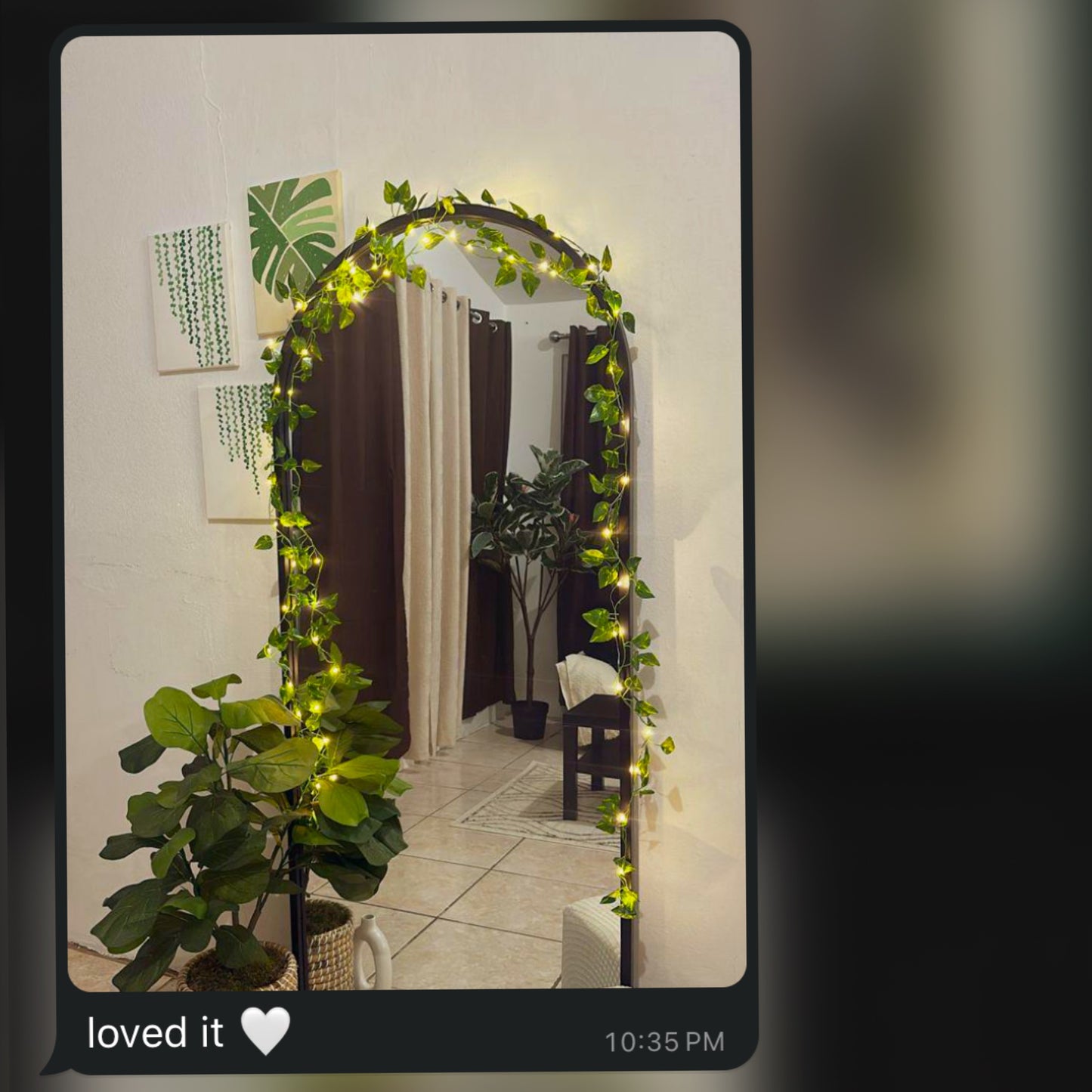 Full Length Arch Mirror with Iron Frame & Stand | Dome Design