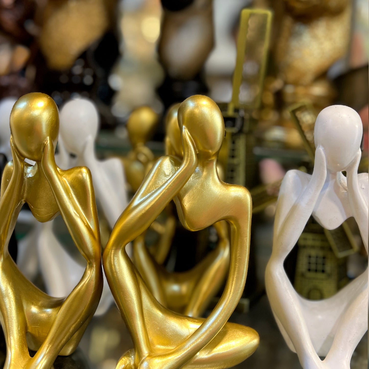 Abstract Human Figurine Sculptures | Modern Art Resin Decor for Home & Office