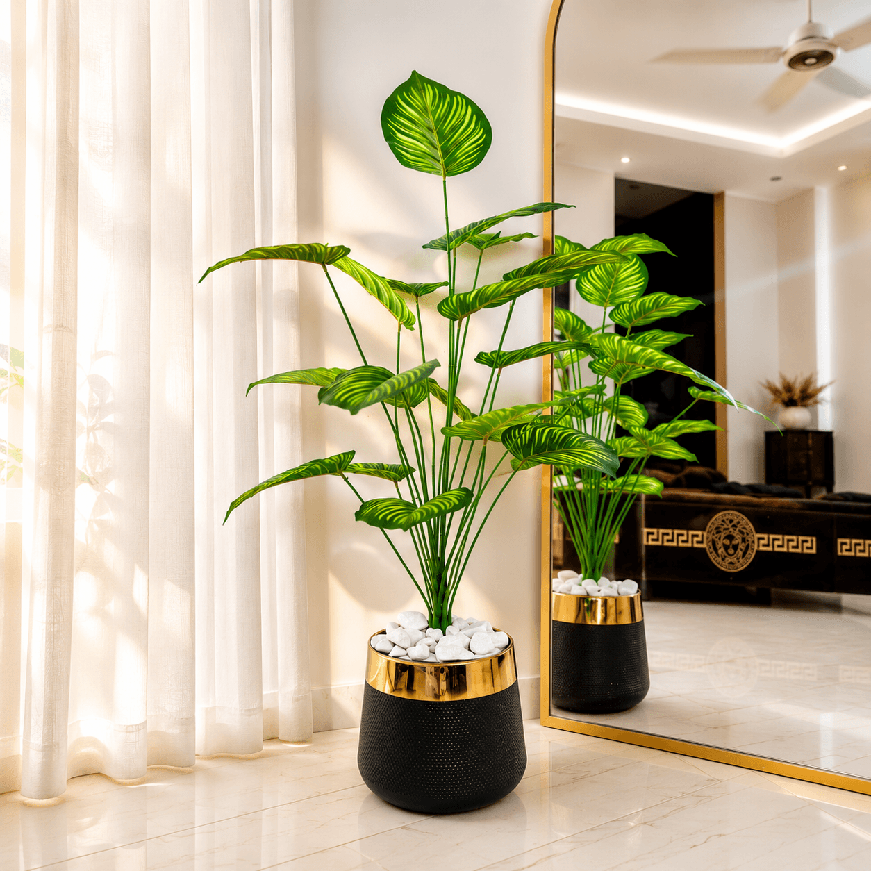 4ft Artificial Plant in Non-Breakable GRP Planter