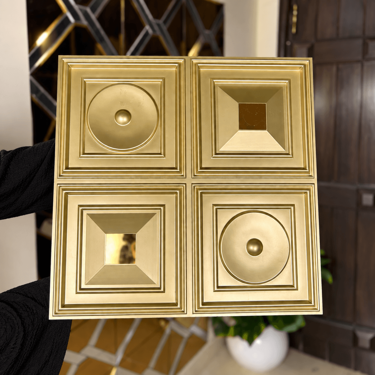 Mosaic 3D PVC Wall Panel Gold