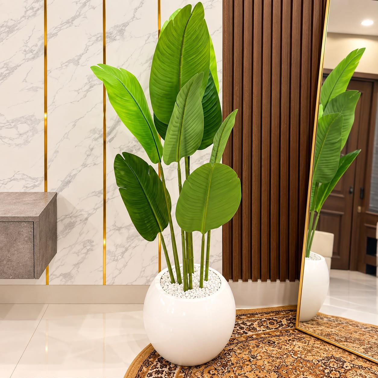 Artificial Banana Plant with Round Planter