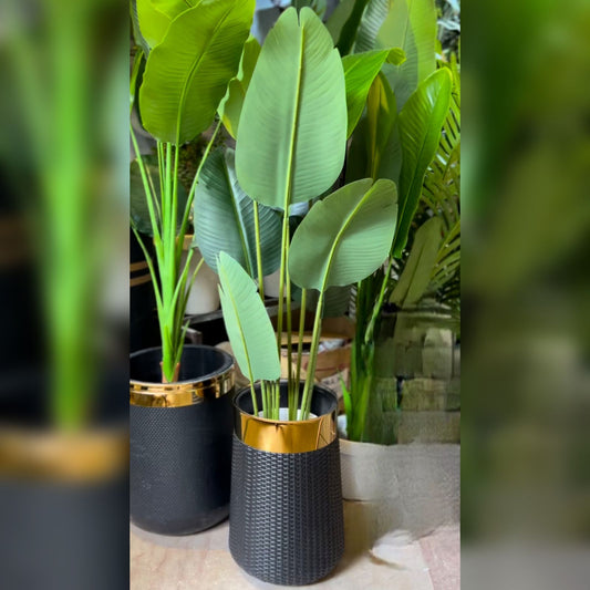 5 Ft Artificial Banana Plant with 8 Leaves in Non-Breakable GRP Pot – PVC Rubber Indoor & Outdoor Décor