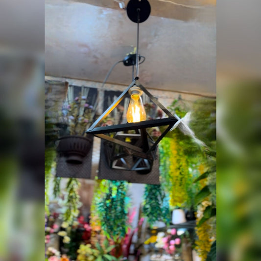 Modern Triangle Pendant Light – Single Geometric Hanging Ceiling Lamp for Living Room