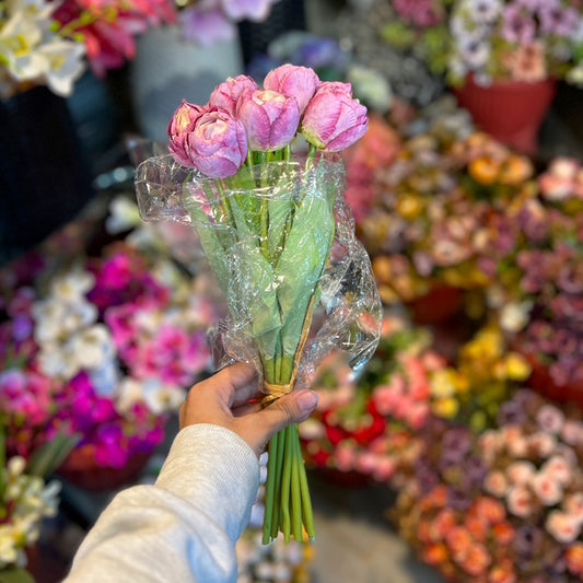 Realistic Pink Peony Buds Artificial Dried Look Bunch (10 Stems)