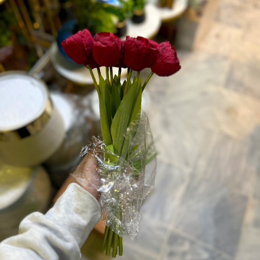 Realistic Pink Peony Buds Artificial Dried Look Bunch (10 Stems)