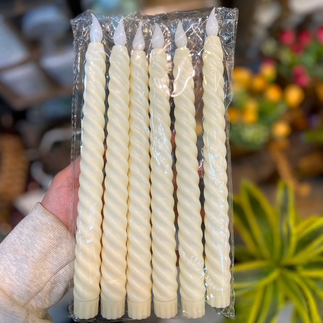 12 Inch Long LED Twist Candles  Battery Operated Flameless Candles