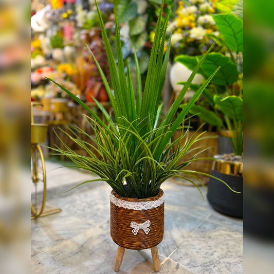Artificial Aloe Vera Plant in Woven Basket – 3ft Height