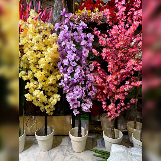 Artificial Blossom Tree 4.75 ft | Cherry Blossom Floor Plant for Home & Event Decor