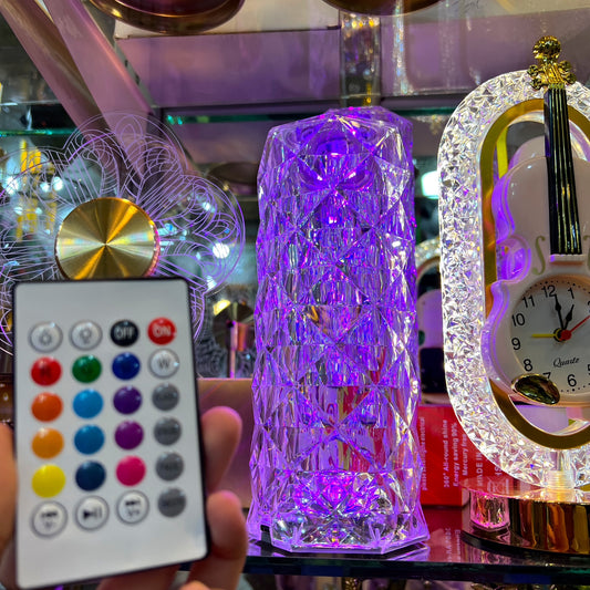 Add a touch of luxury and color to your space with this stunning LED crystal lamp