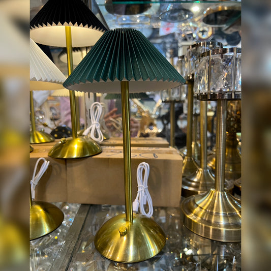 Green Shade Touch Sensor Table Lamp | 3 Light Modes Modern Gold Bedside Lamp